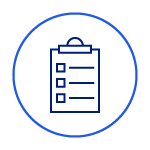 blue line drawing of a clipboard