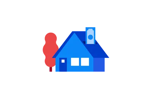 home and dollar bill icon illustrating a down payment