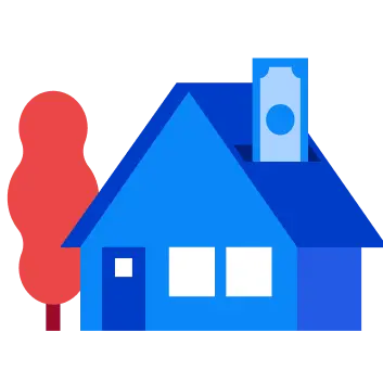 home with cash illustration