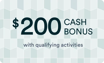 illustration of card with text $200 cash bonus with qualifying activities