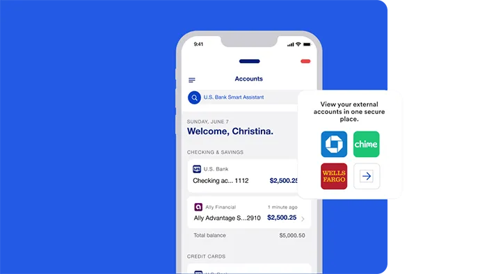 Mobile app dashboard view of all accounts.