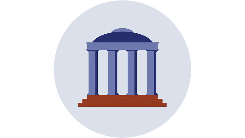 illustration of a building with pillars