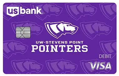 University of Wisconsin Stevens Point Pointers Visa debit card