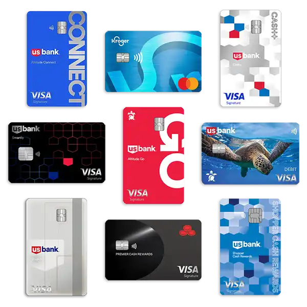 U.S. Bank cards collage highlighting cashback deals for shopping