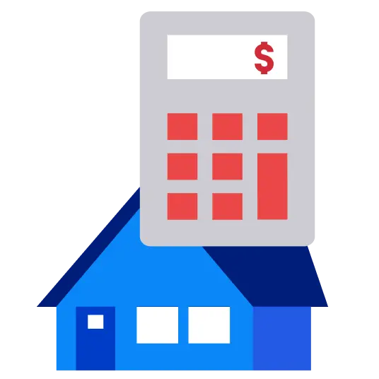 home with calculator illustration