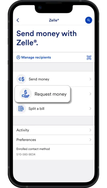 Zelle Request Money mobile app screen