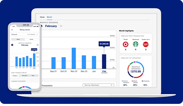 Spending tracker in the U.S. Bank Mobile app and online banking