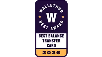 WalletHub award recognizing U.S. Bank Shield as a top balance transfer and 0% balance transfer credit card.