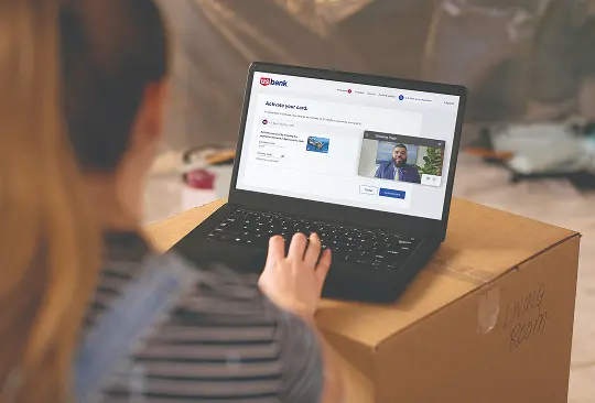 A person using a laptop computer