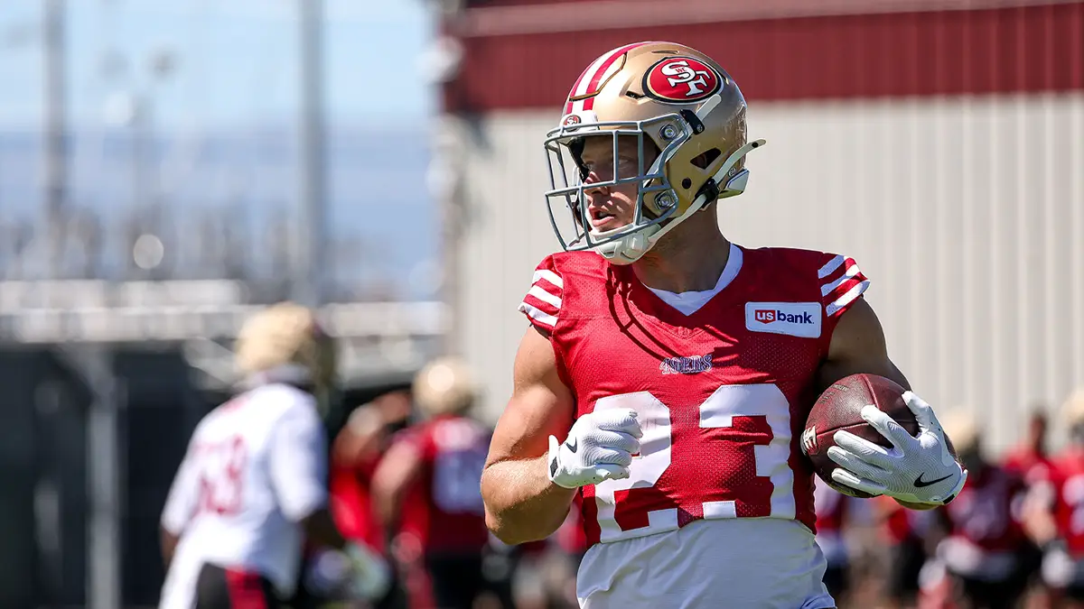 A San Francisco 49er on the field. 