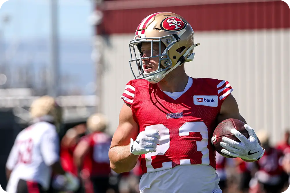A football player in uniform.