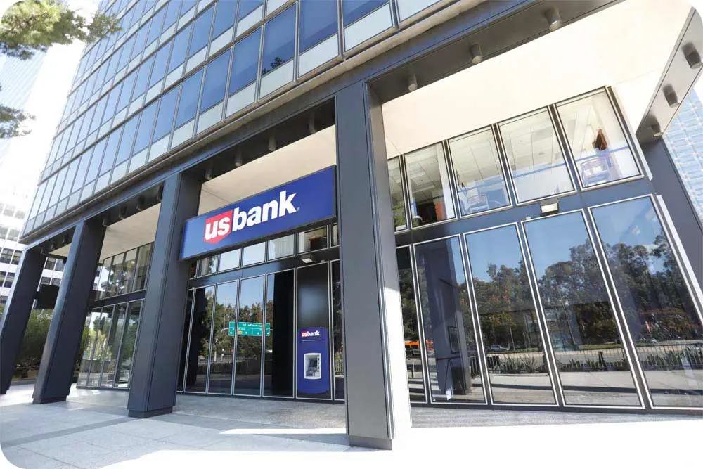 U.S. Bank sign above a building