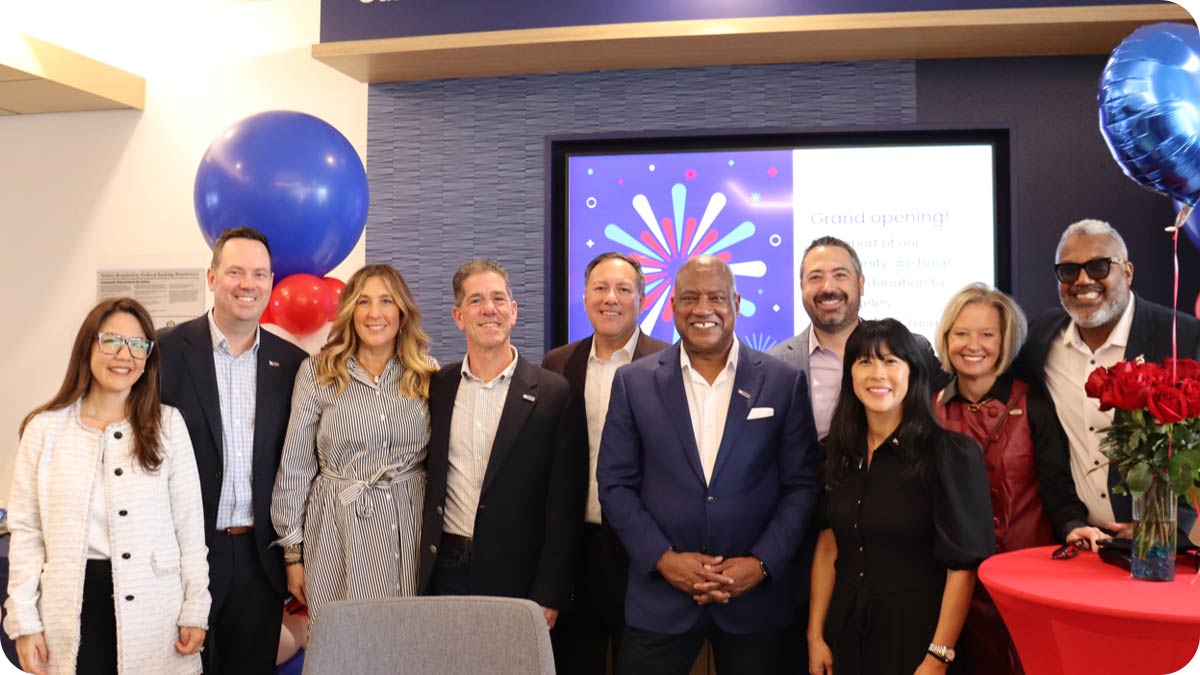 Group of people smiling at camera
