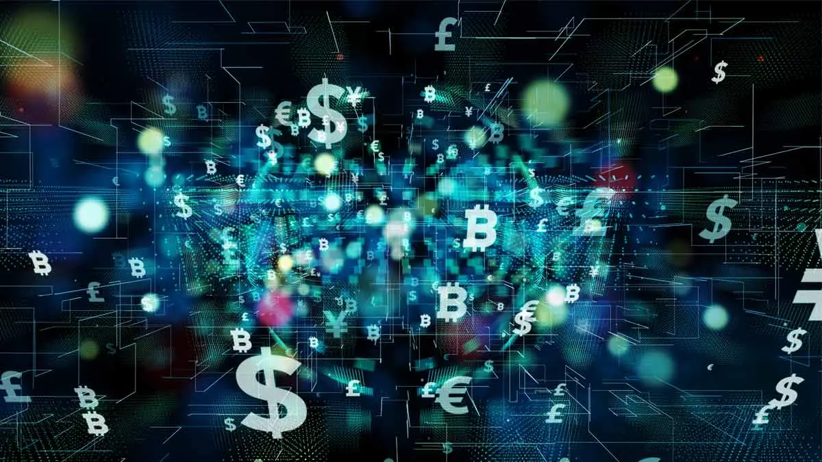 Photo of bitcoin and ETFs in an abstract depiction