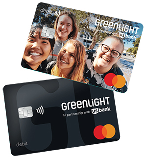 A collage of two Greenlight cards issued by U.S. Bank.