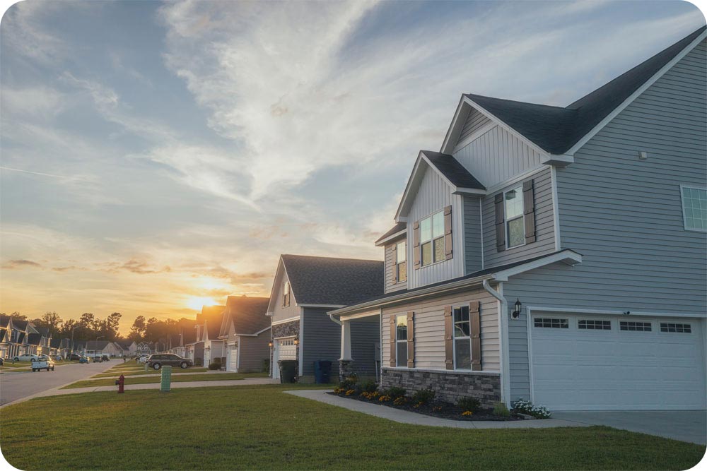 Homes on a street.
