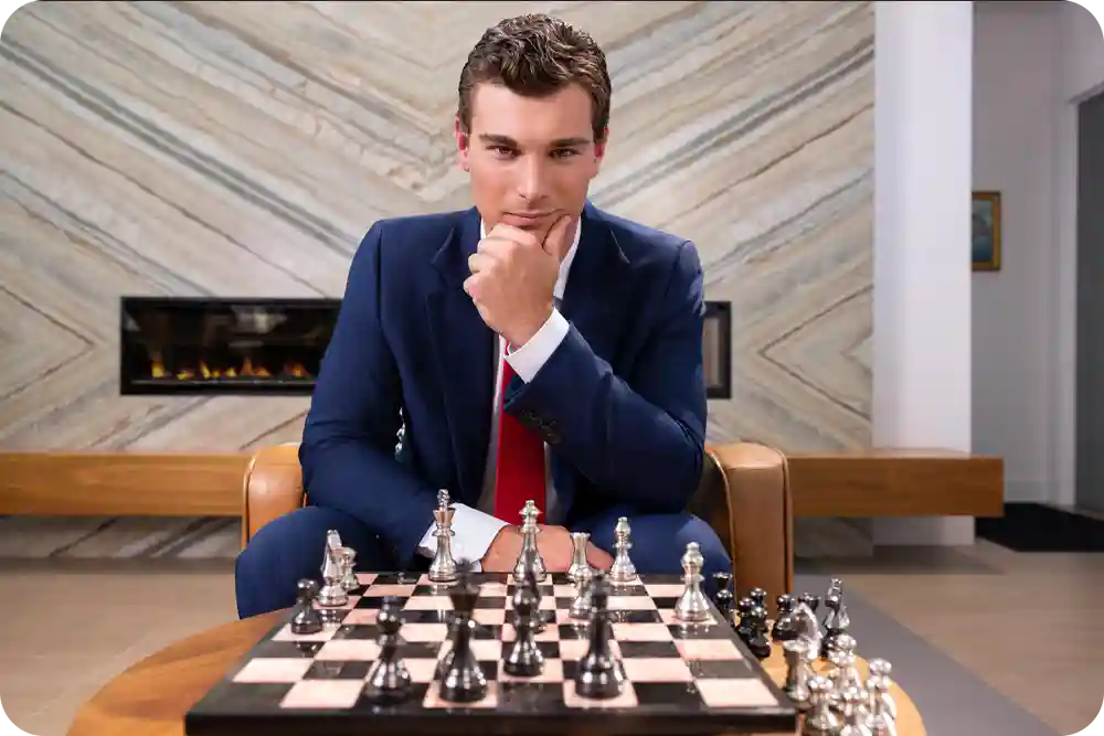 Man playing chess.