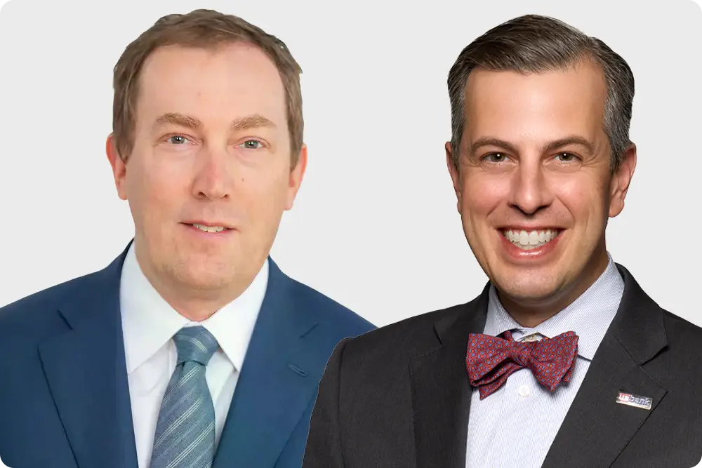 A collage of two men headshots.