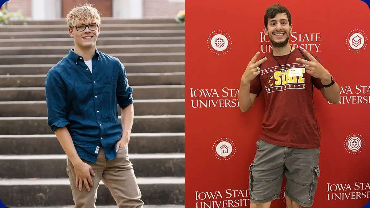 Two male college students in separate photos side by side