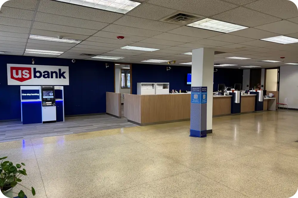 Interior of bank branch