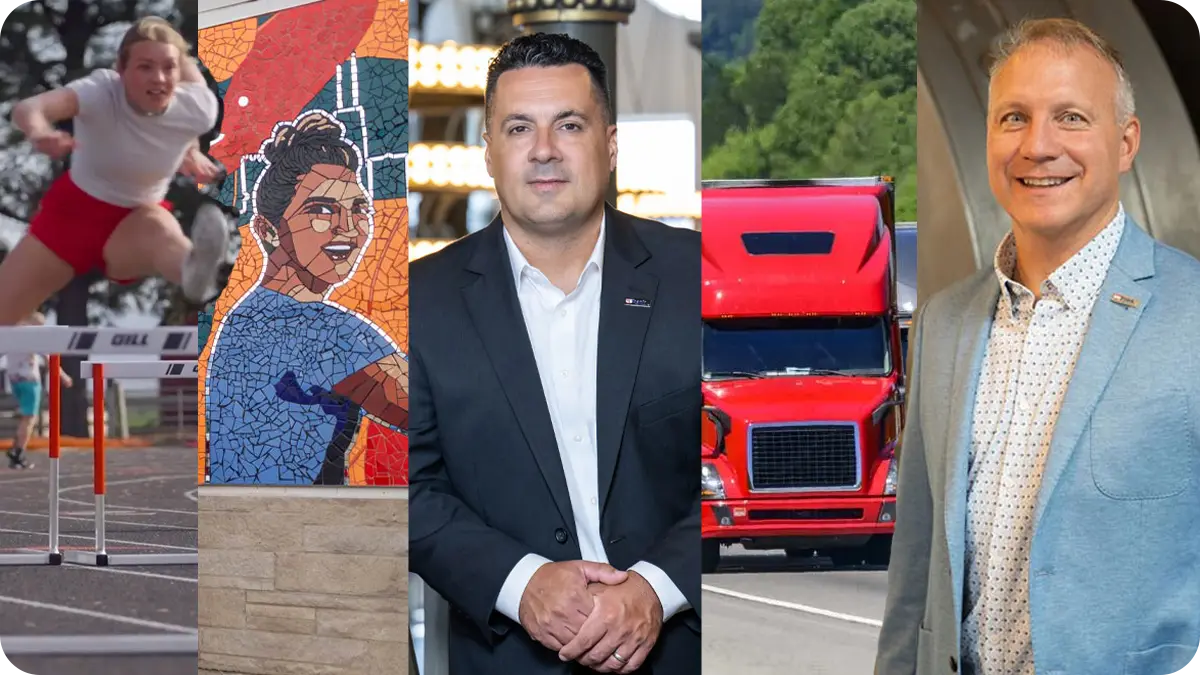 A collage of five images depicting topics described in the caption.