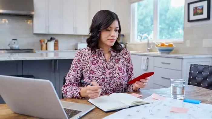 Woman at Kitchen table