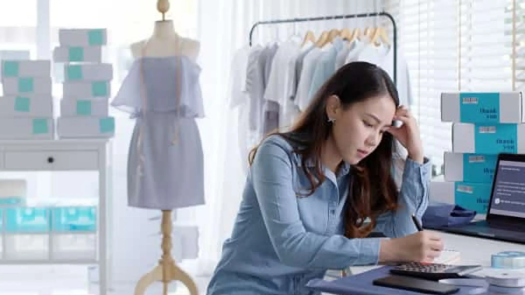woman checking expenses