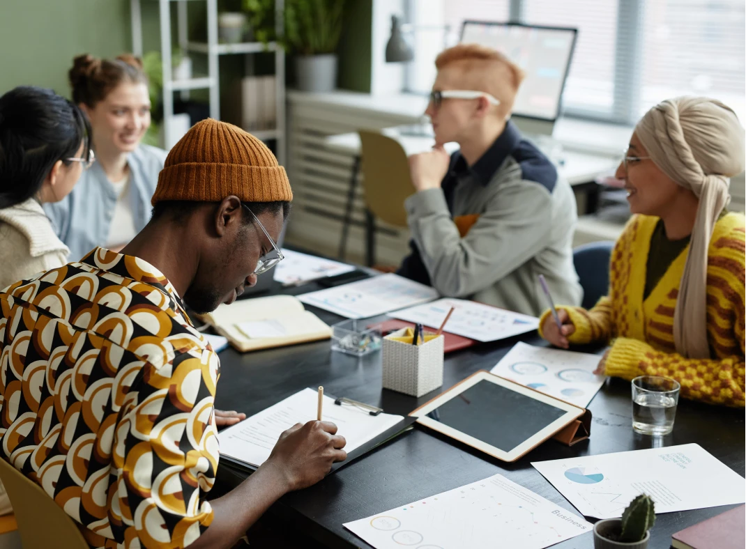 Table of younger entrepreneurs working
