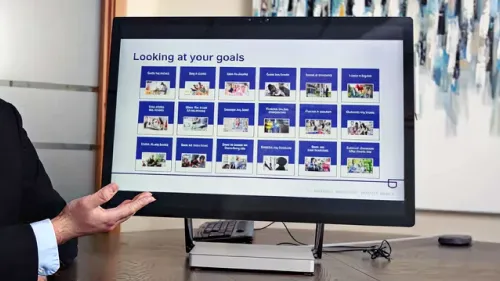 Coach reviewing goals