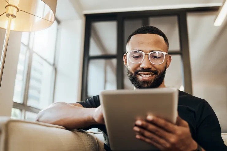 Man exploring how to switch banks online