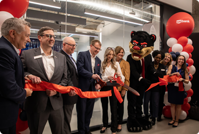 Ribbon cutting ceremony marking a new partnership with U.S. Bank