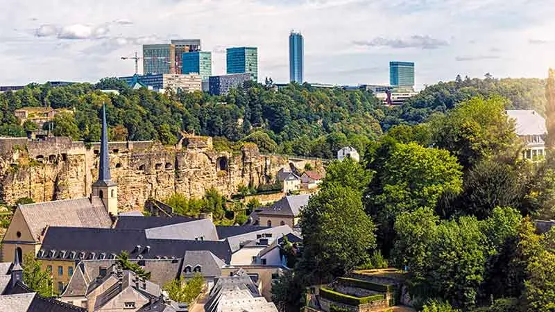 Outdoor view of a city in Luxembourg