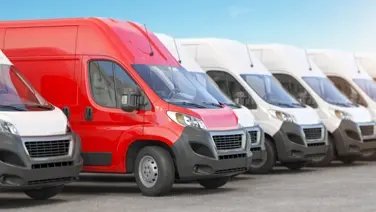 Fleet vans in parking lot