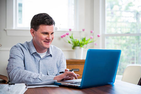 man working on a laptop