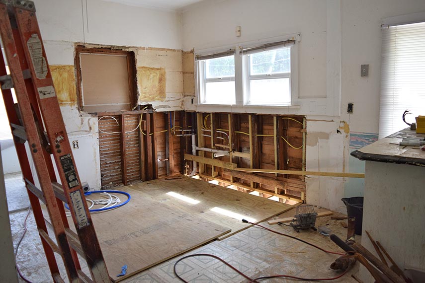 a kitchen that's being renovated
