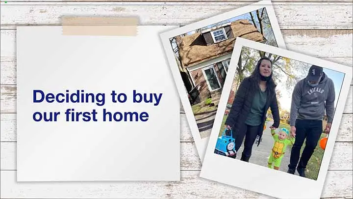 A happy family celebrates their first-time home buying journey.