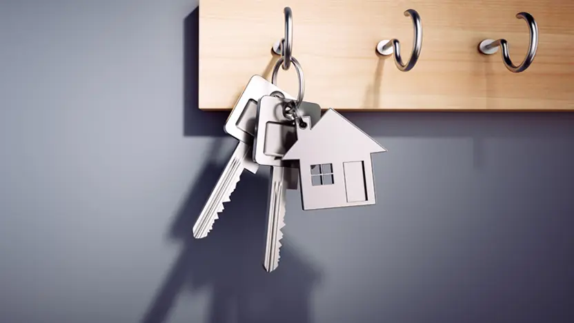 Keys hanging on a key hook