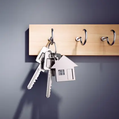 Keys hanging on a key hook