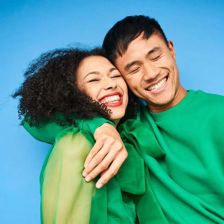 Happy man and teen smiling ready to open first bank account