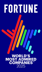 Fortune award badge for World’s Most Admired Companies 2025.