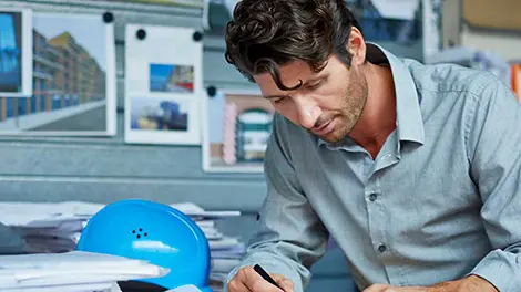 Business owner working at a desk