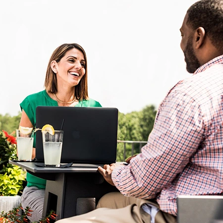 Financial advisor meeting with client