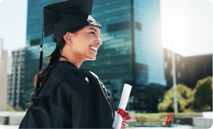 Student in graduation gown