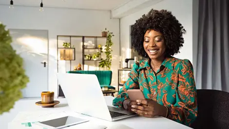 Woman with mobile phone