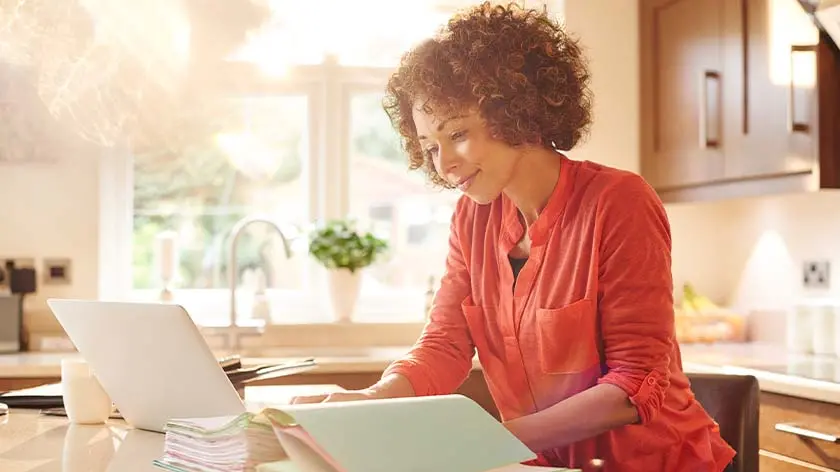 Woman working on computer