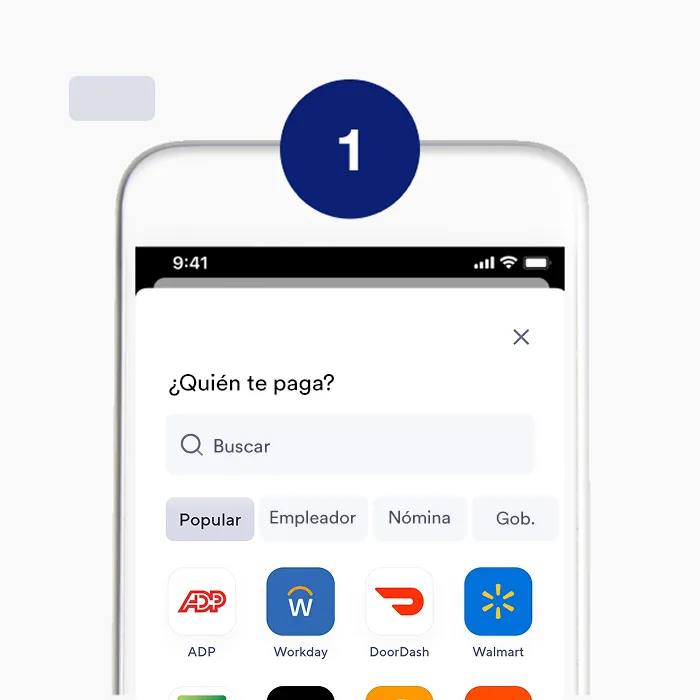 Paso 1 de la configuración del depósito directo: ¿Quién te paga?