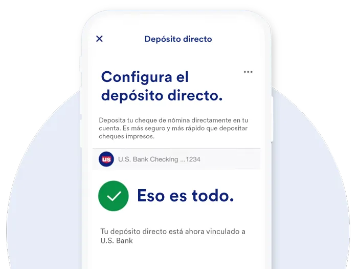 Confirmación de configuración del depósito directo en línea