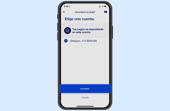Inscríbete en Zelle - Conecta tu cuenta