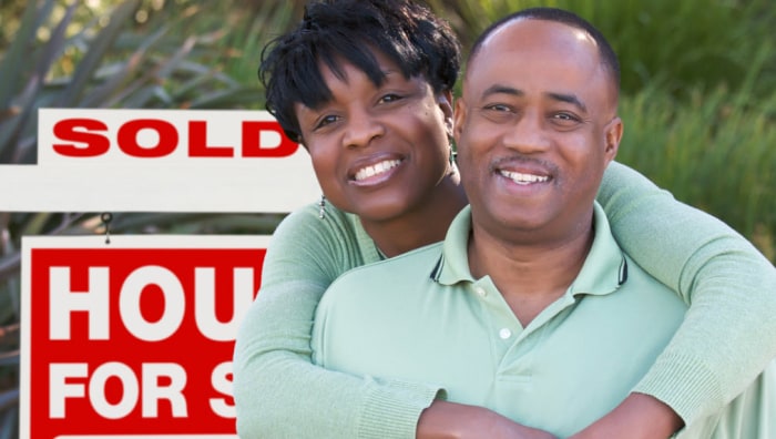 Couple buying a home