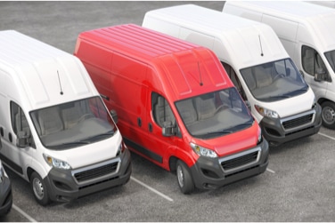 Fleet vans in parking lot